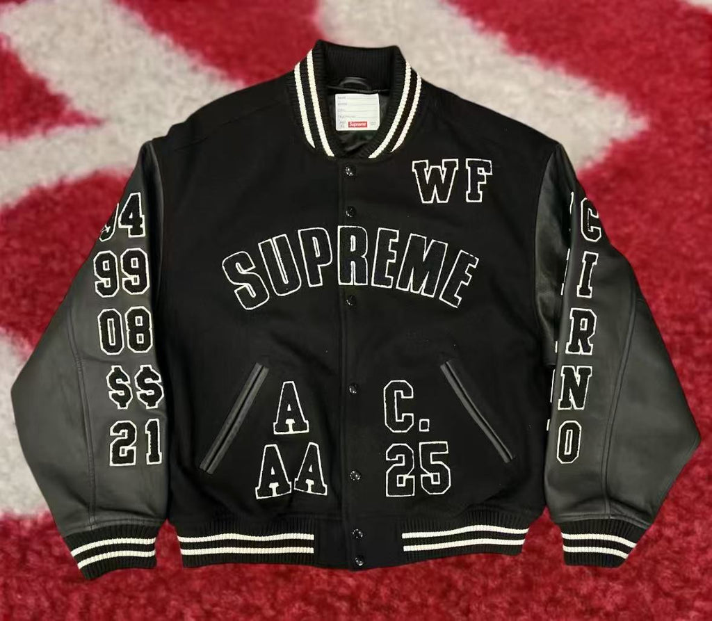 Supreme Praises Varsity Black SS25 PREORDER – UniqueHype