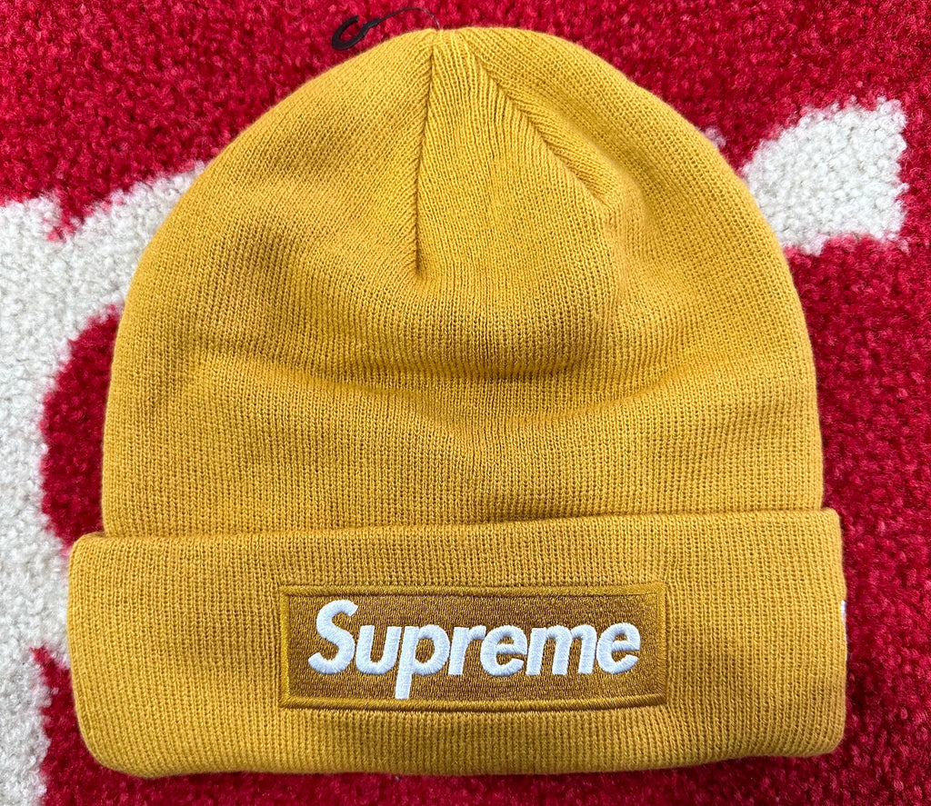 Supreme New Era Box Logo Beanie FW21 Mustard – UniqueHype