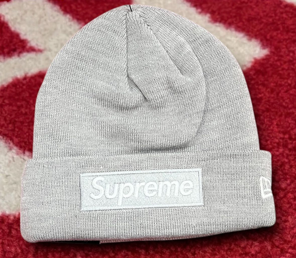 Supreme New Era Box Logo Beanie Gray FW24 – UniqueHype