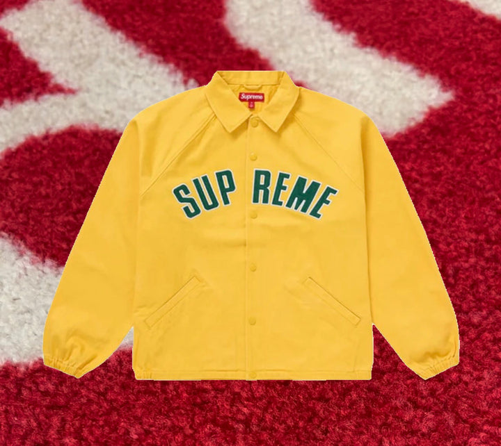 Supreme Arc Logo Denim Coaches Jacket Yellow SS24
