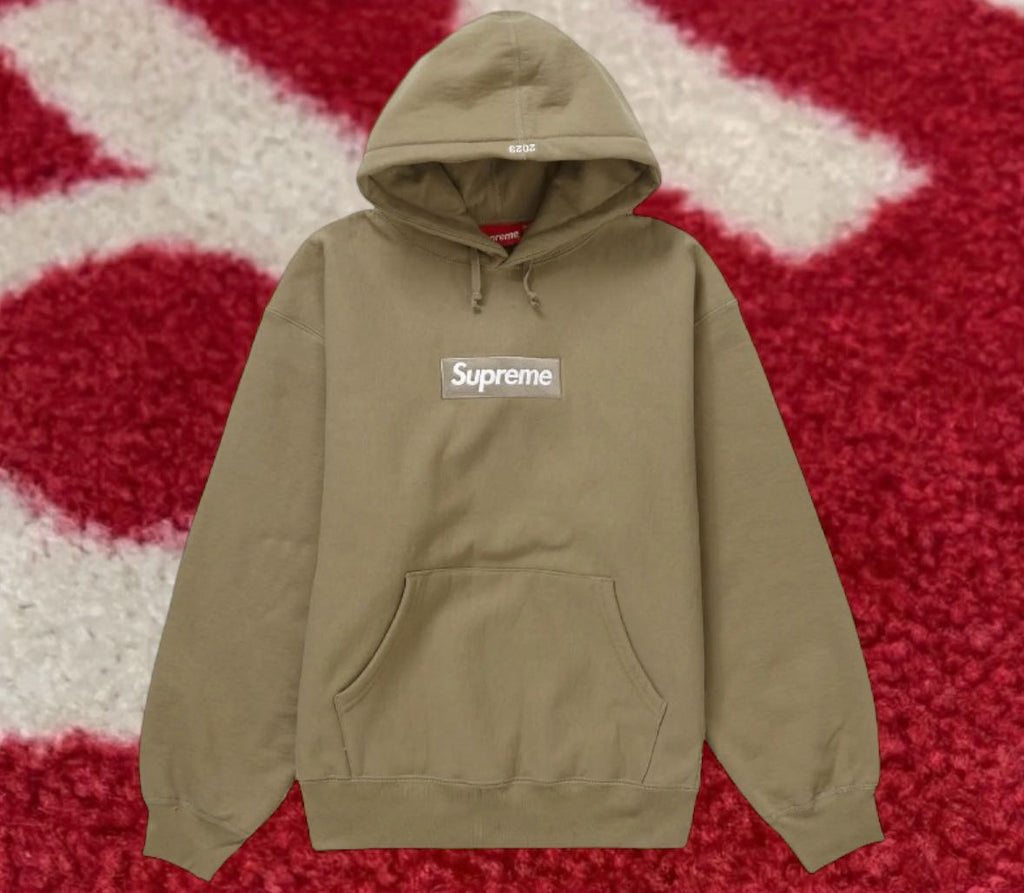 Supreme Box Logo Hoodie Dark Sand FW23 – UniqueHype