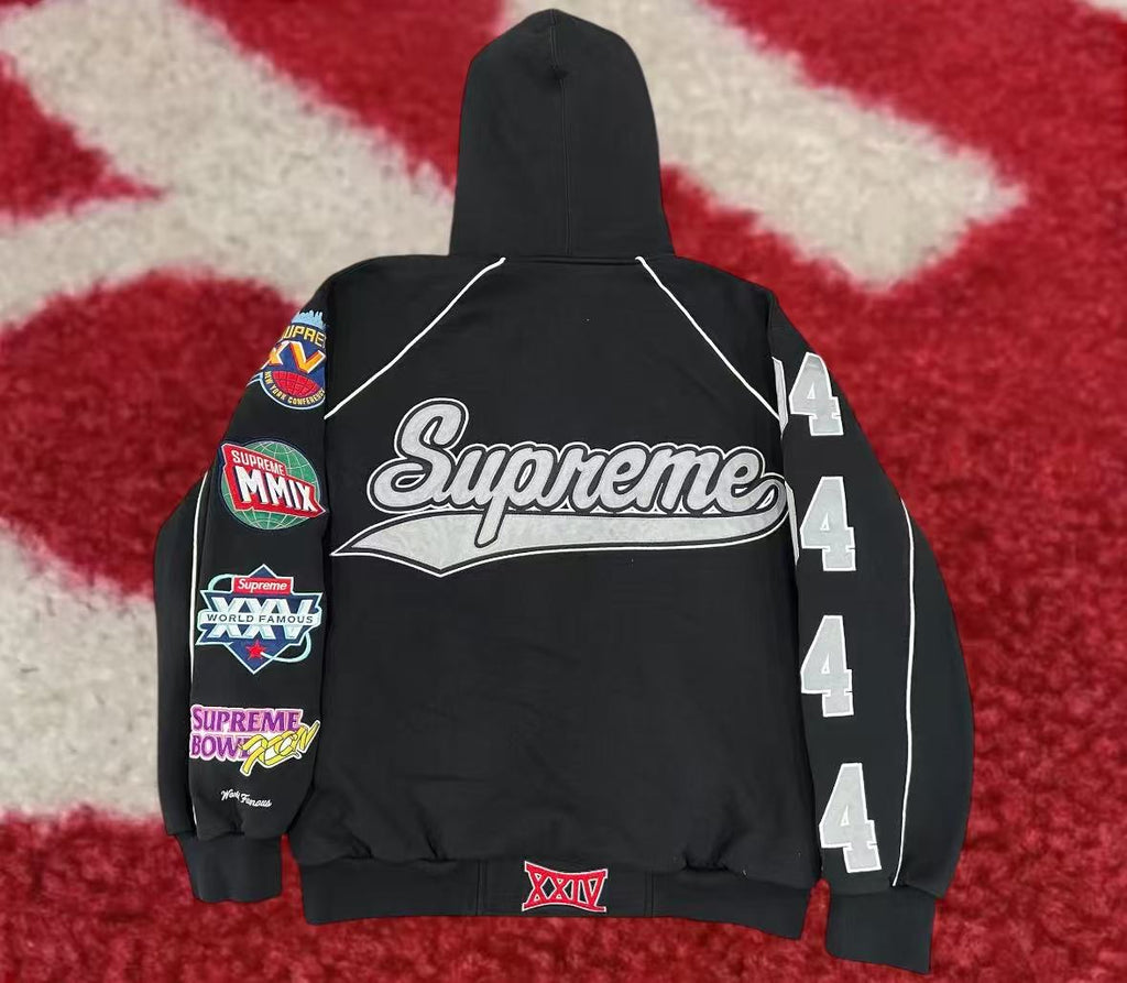 Supreme Playoffs Zip Up Hooded Sweatshirt Black SS25