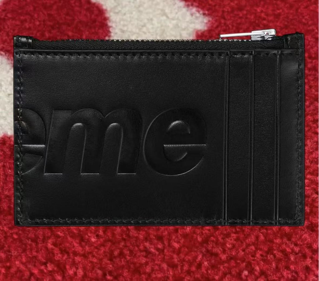 Supreme Leather Zip Card Holder Black SS25 – UniqueHype