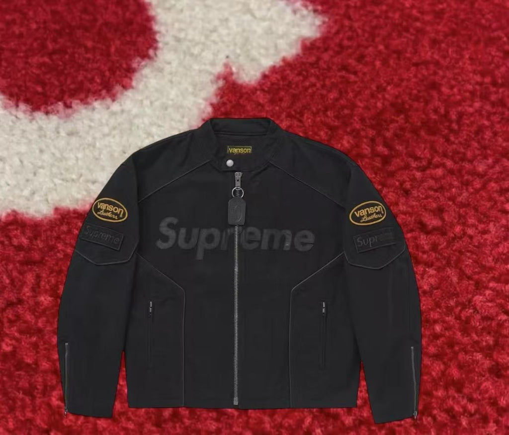 ジャケット・アウター Supreme x Vanson Leathers Cordura Jacket Supreme Vanson Leathers Cordura Cotton Jacket Black | eBay