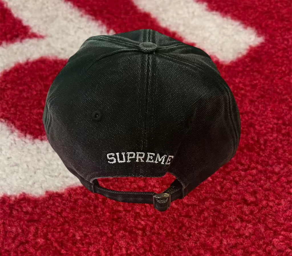 supreme Pigment S Logo 6-Panel Black 黒 Pigment Coated Canvas S Logo 6-Panel - Shop - Supreme