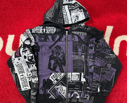 Supreme Collage Zip Up Hooded Sweatshirt Black SS24