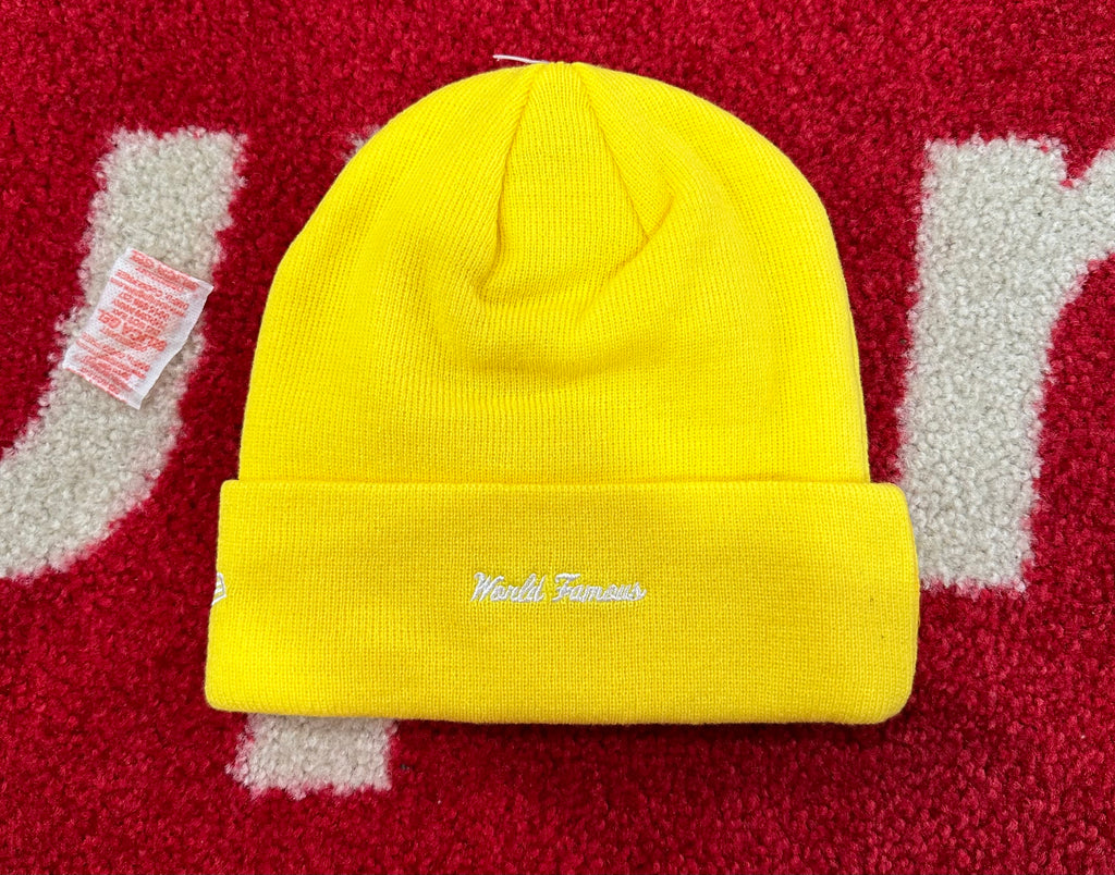 Supreme New Era Cross Box Logo Beanie Lemon FW20 – UniqueHype