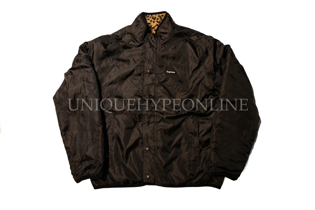 Supreme Leopard Fleece Reversible Jacket Black FW – UniqueHype