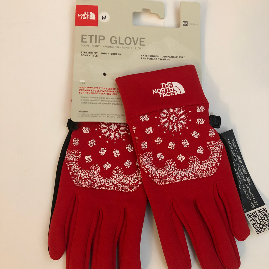 Supreme X The North Face Bandana Paisley Gloves FW14 Red