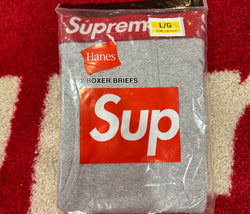 Supreme Hanes Grey Boxer Briefs (2 Pack) SS24