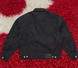 Supreme Jacquard Logos Denim Trucker Jacket Black FW25