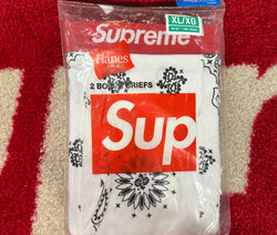 Supreme Hanes Boxer (2 Pack) Bandana White