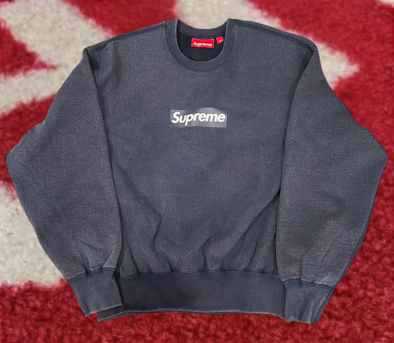 Supreme Box Logo Crewneck Navy SS25 – UniqueHype