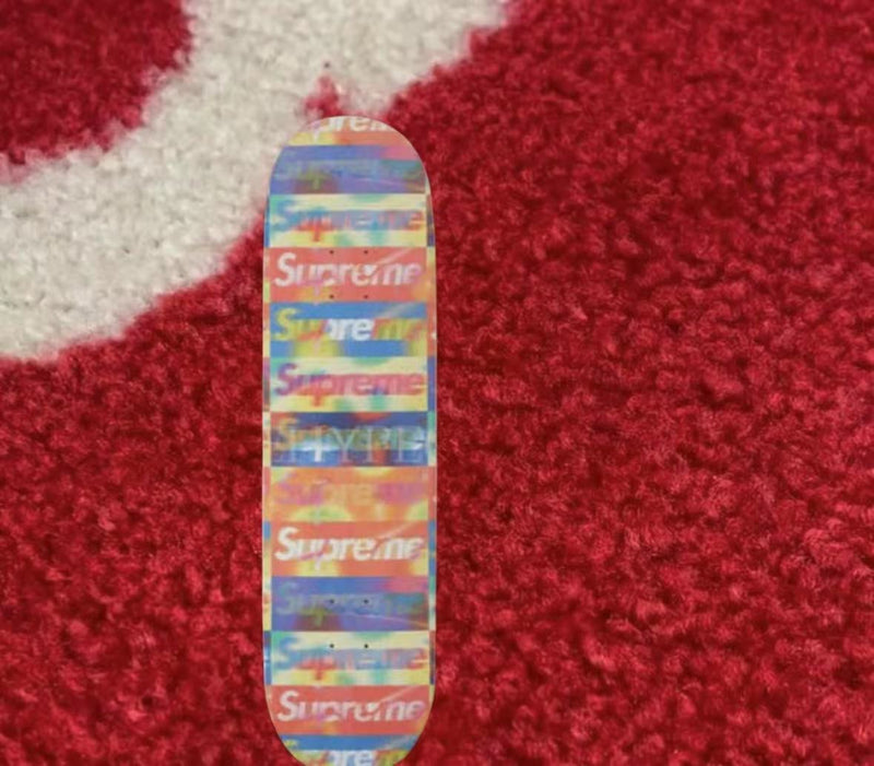 スケートボード Supreme Distorted Logo Skateboard Deck Supreme Distorted Logo Skateboard Deck Black/Yellow Set