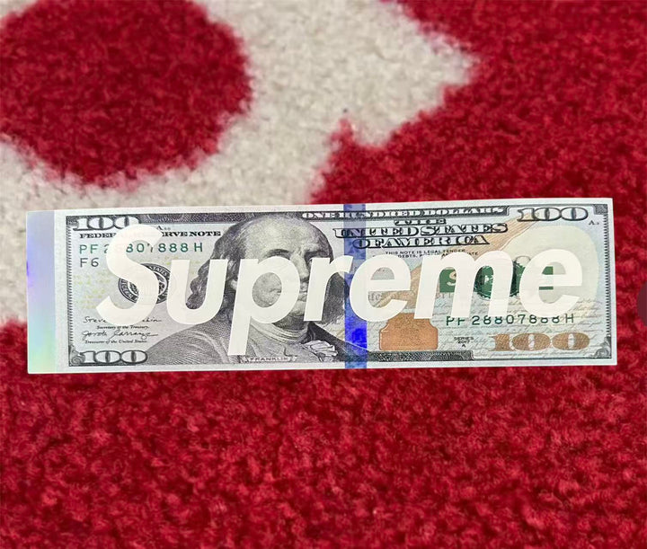 Supreme 100 Dollar Bill Sticker