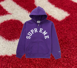 Supreme Champion Zip Up Hooded Sweatshirt Purple SS24