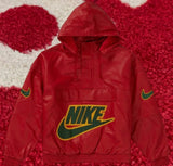 Supreme Nike Leather Anorak Red FW19