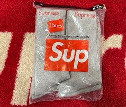 Supreme Hanes Socks (4 Pack) Grey