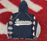 Supreme Playoffs Zip Up Hooded Sweatshirt Navy SS25