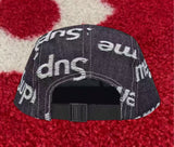 Supreme Jacquard Logos Denim Camp Cap Indigo FW25