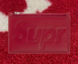 Supreme Leather Zip Card Holder Red SS25