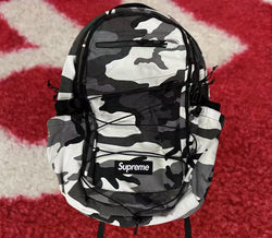 Supreme Logo Backpack Snow Camo SS25