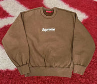 Supreme Box Logo Crewneck Brown SS25