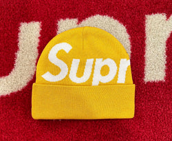 Supreme Big Logo Beanie Gold FW23