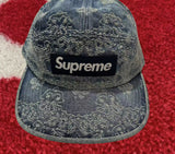Supreme Bandana Jacquard Denim Camp Cap Blue SS25