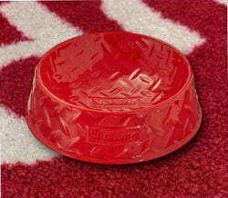 Supreme Diamond Plate Dog Bowl Red SS23