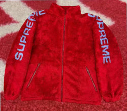 Supreme Shoulder Logo Fleece Jacket Red SS25