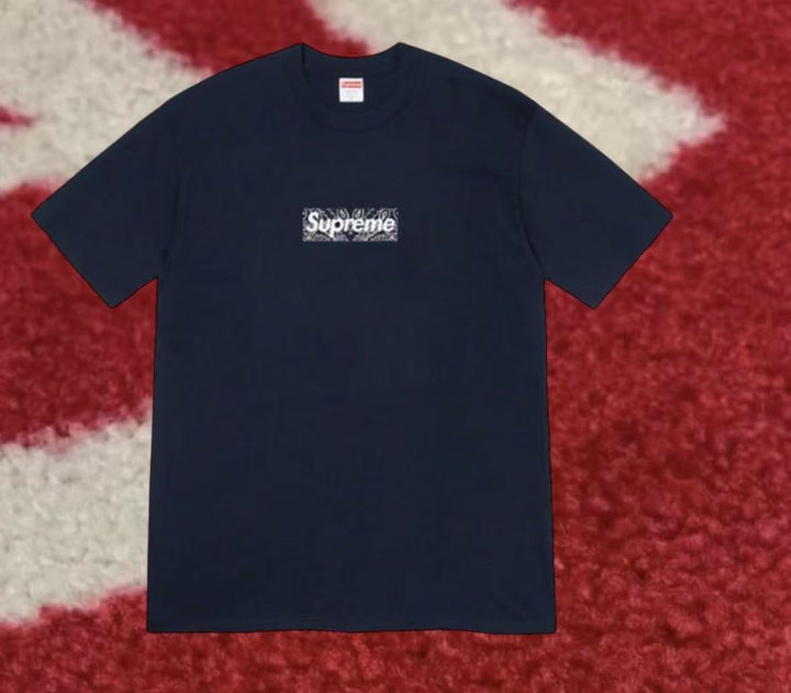 Supreme Bandana Box Logo Tee Navy FW19