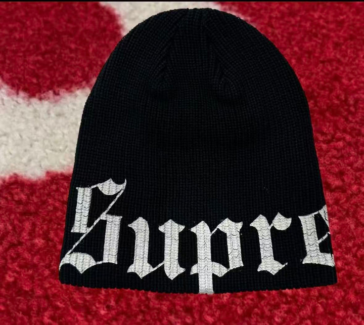 Supreme Old English Printed Beanie Black SS26