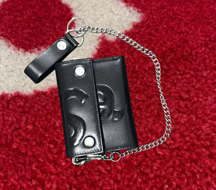 Supreme Leather Chain Wallet Black SS25
