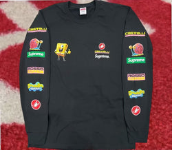 Supreme Spongebob Squarepants Castelli Racing Long Sleeve Tee Black SS25