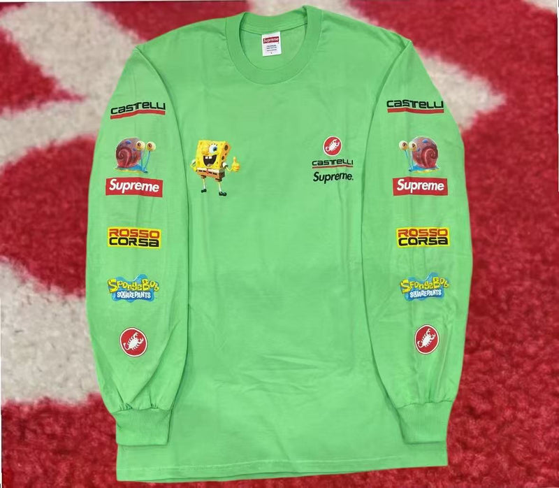 トップス Supreme x SpongeBob Racing L/S Tee White 1613058_00.png.png