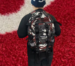 Supreme Logo Backpack Red Camo SS26