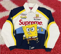 Supreme Spongebob Squarepants Jeff Hamilton Racing Jacket White SS25