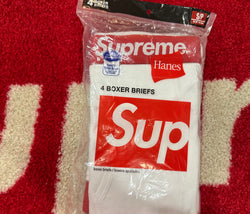 Supreme Hanes Boxer (4 Pack) Briefs White