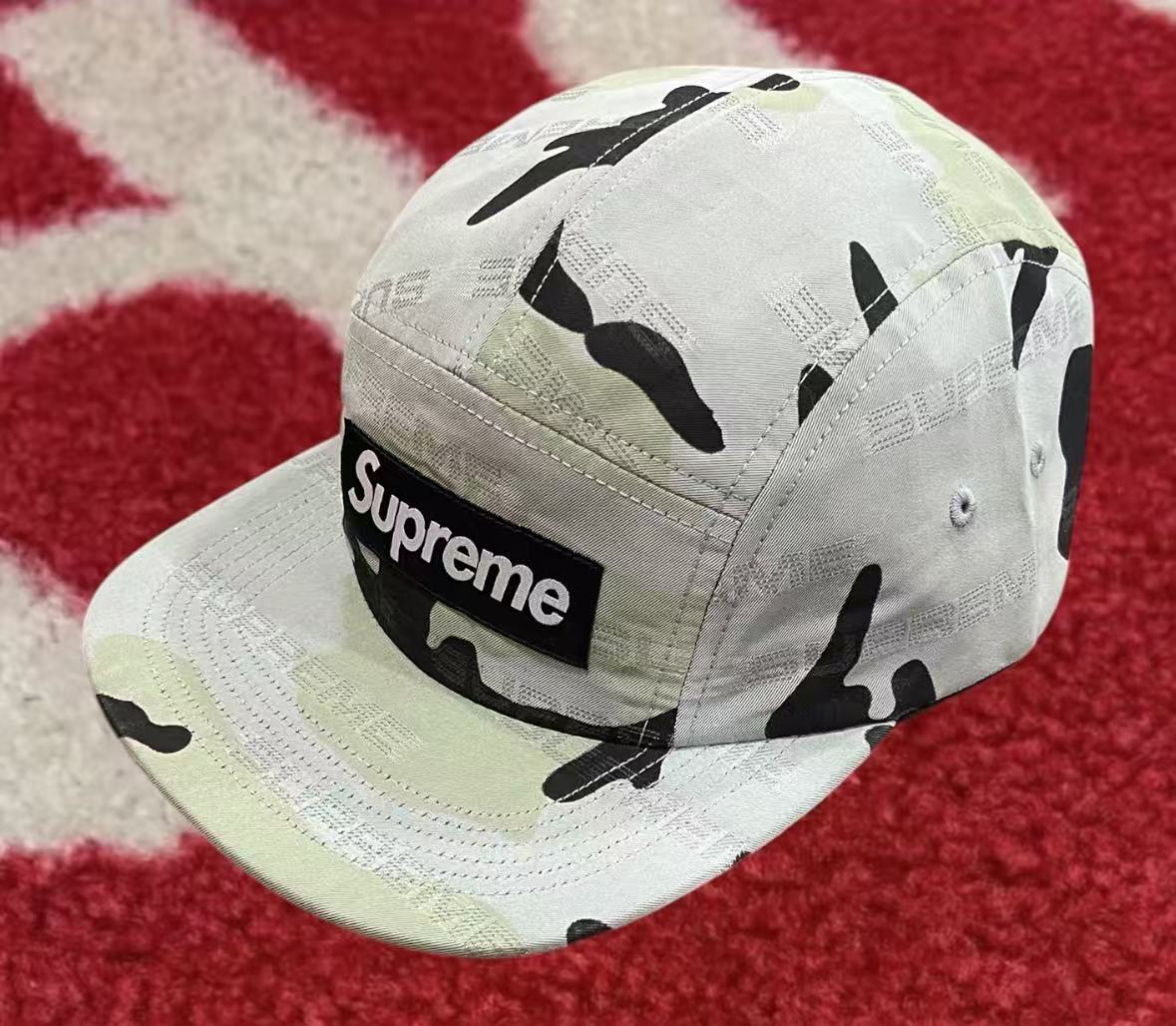 Supreme Reflective Jacquard Camp Cap Arctic Woodland Camo
