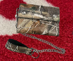 Supreme Leather Chain Wallet Camo FW25