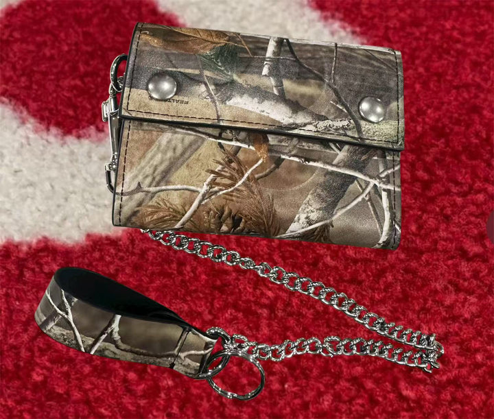 Supreme Leather Chain Wallet Camo FW25