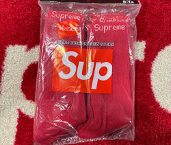 Supreme Hanes Socks (4 Pack) Red