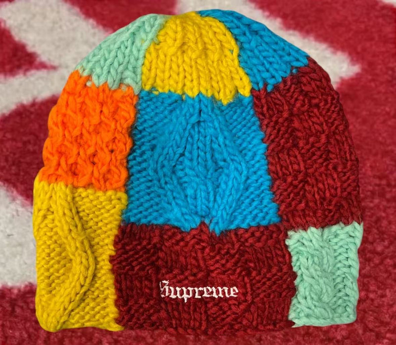 Supreme Block Knit Beanie Multicolor SS25 – UniqueHype