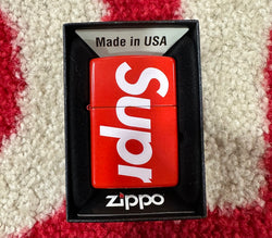 Supreme Logo Zippo Red SS18