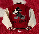 Supreme Number (N)ine Mickey Varsity Jacket Red FW25