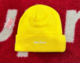 Supreme New Era Cross Box Logo Beanie Lemon FW20