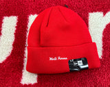 Supreme New Era Box Logo Beanie Red FW23