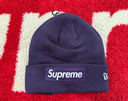 Supreme New Era Box Logo Beanie Dark Purple FW23