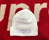 Supreme New Era Box Logo Beanie White FW23
